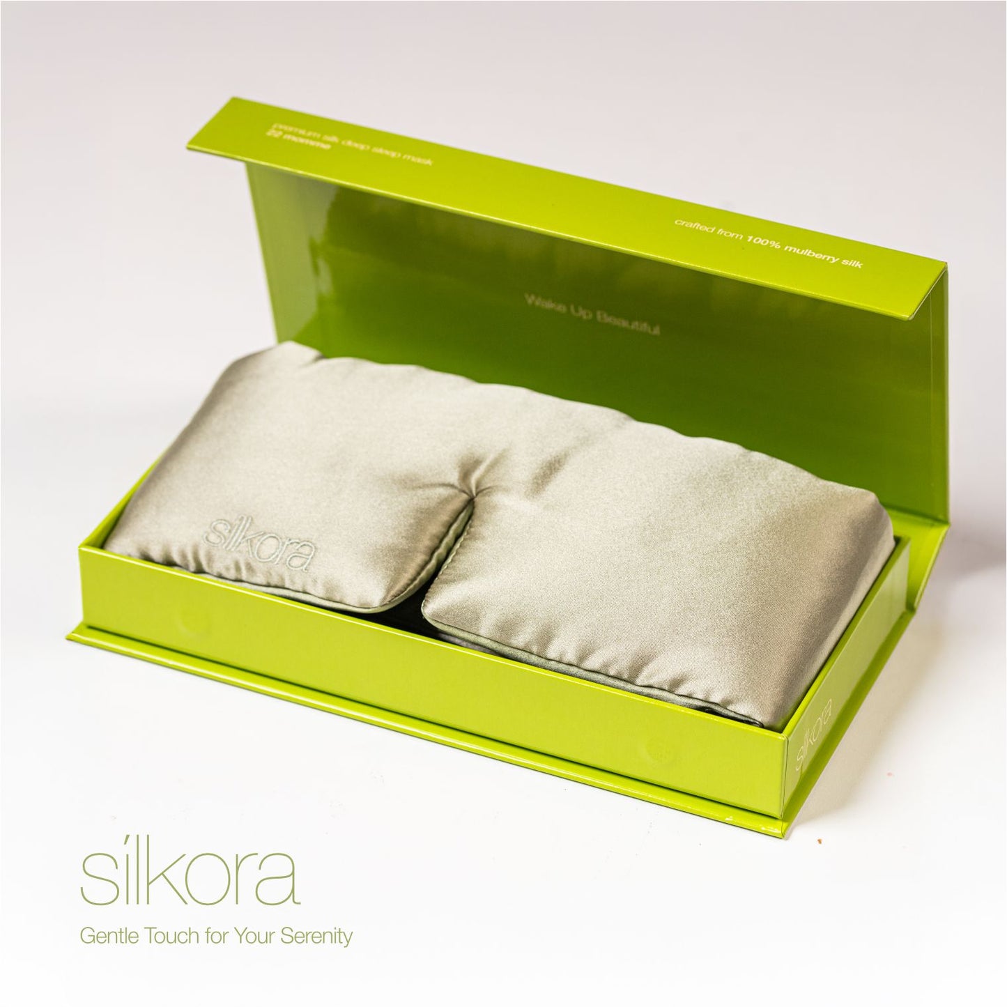 Silkora Premium Silk Deep Sleep Mask - 22 Momme 100% Mulberry Silk - Sleep Eye Mask for Men & Women - Olive Green