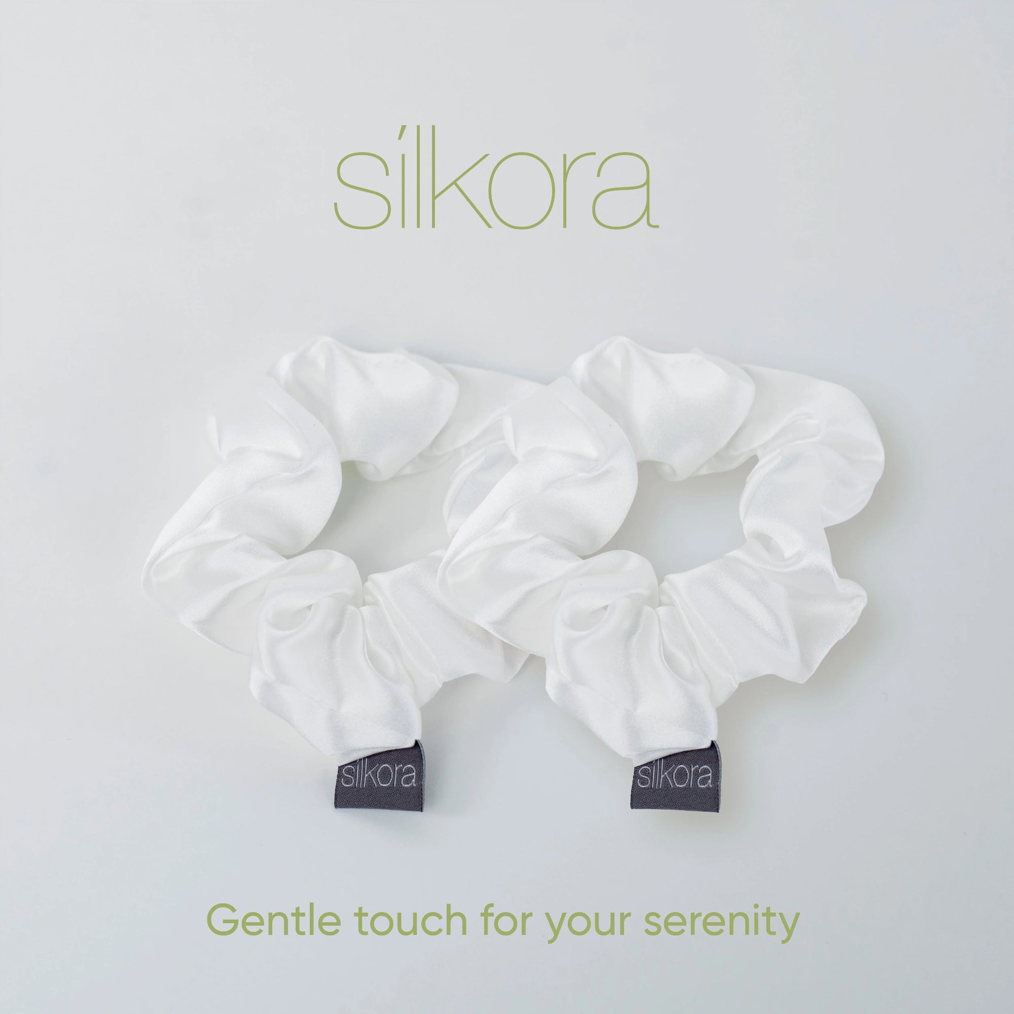 Silkora Premium Zijden Scrunchies Off-White (2-Pack) | 6A Moerbeizijde