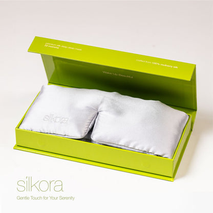 Premium Silk Deep Sleep Mask - Silver Grey