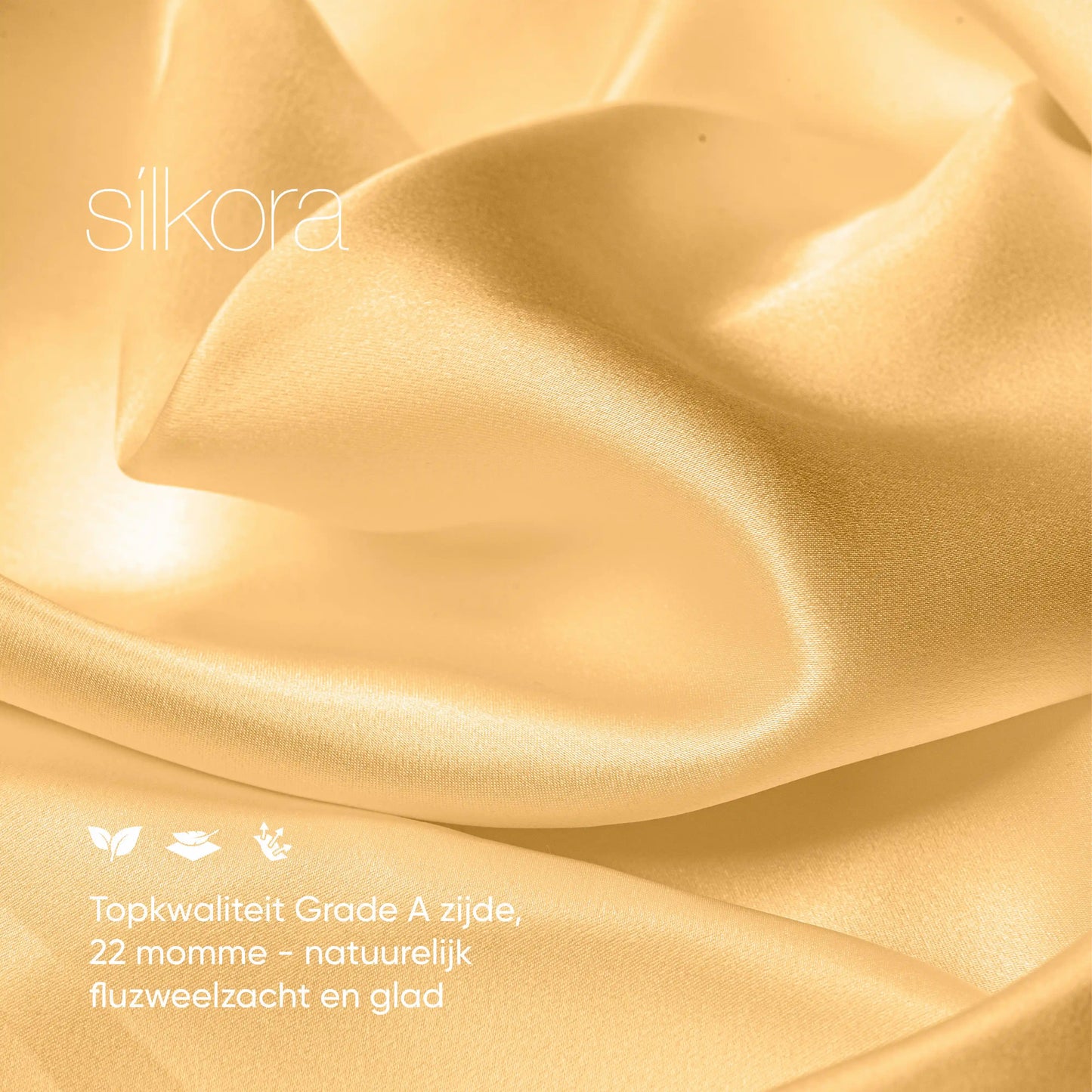 Zijden Kussensloop Goudgeel - Close-up