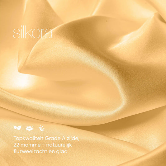 Zijden Kussensloop Goudgeel - Close-up