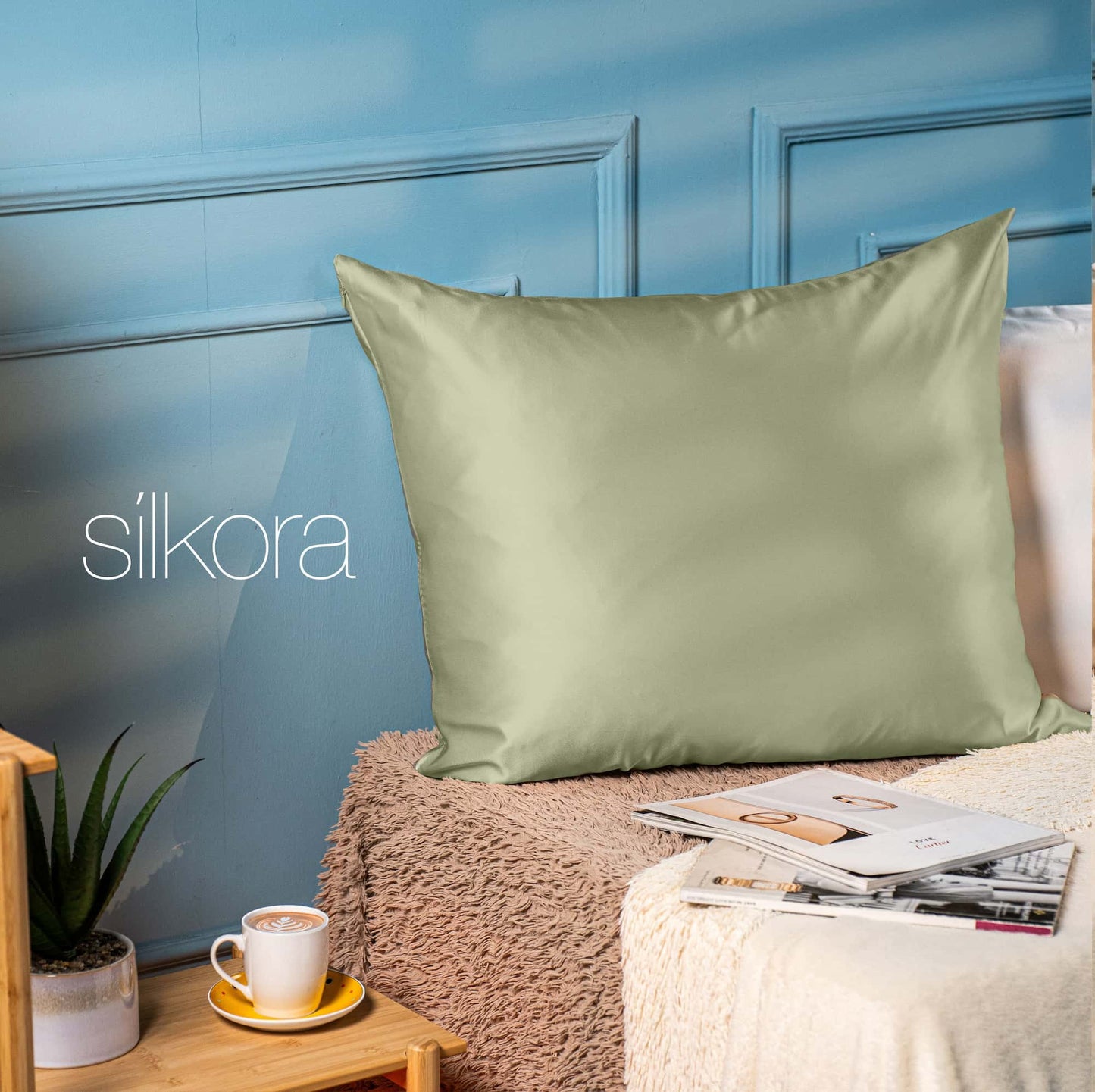 Zijden Kussensloop Olijfgroen Atmospheric Photo