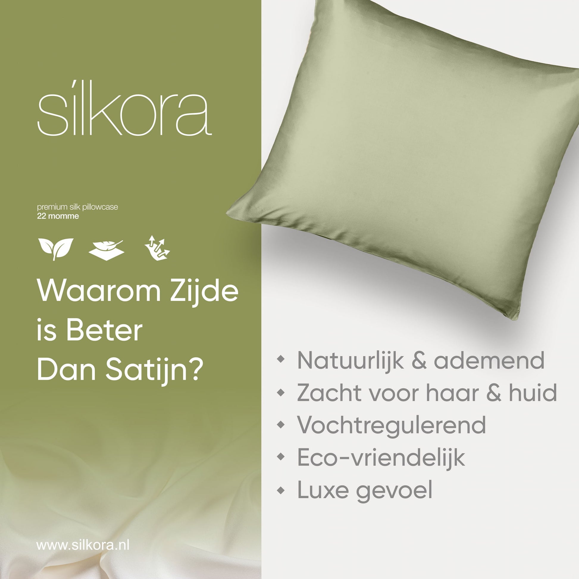 Zijden Kussensloop Olijfgroen Waarom is Zijde Beter Dan Satijn